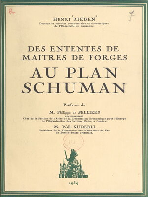 cover image of Des ententes de maîtres de forges au plan Schuman